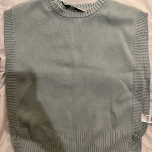 Zara Sweater Vest, Size Medium, Baby Blue Color